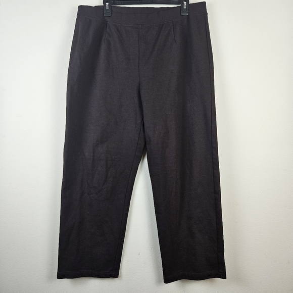 Eileen Fisher Woman Brown Ponte Knit Pants Trouser Size 1X Minimalist Classic - Picture 1 of 7